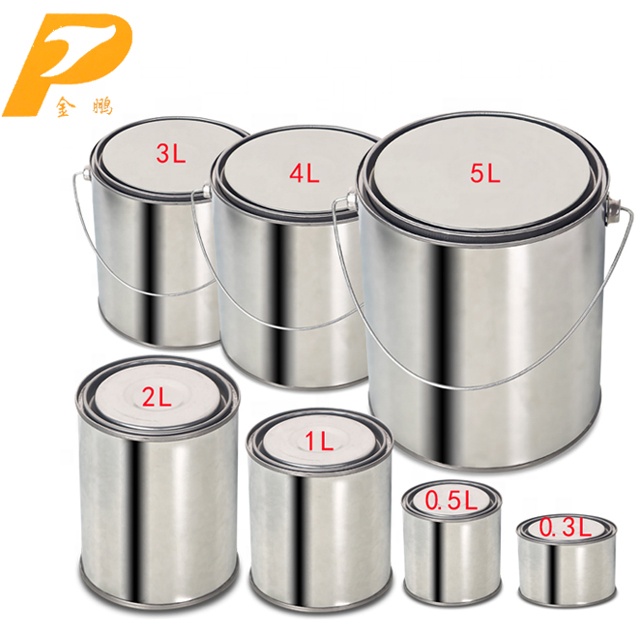 彩色印刷1升带螺丝顶盖的金属方形油罐/ 1升方形金属锡漆罐尺寸